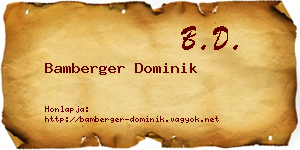 Bamberger Dominik névjegykártya